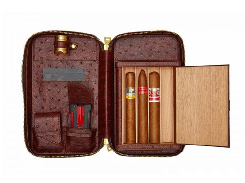 High Quality Travel Luxury Leather Outdoor Personalized Carrying Cigar Case