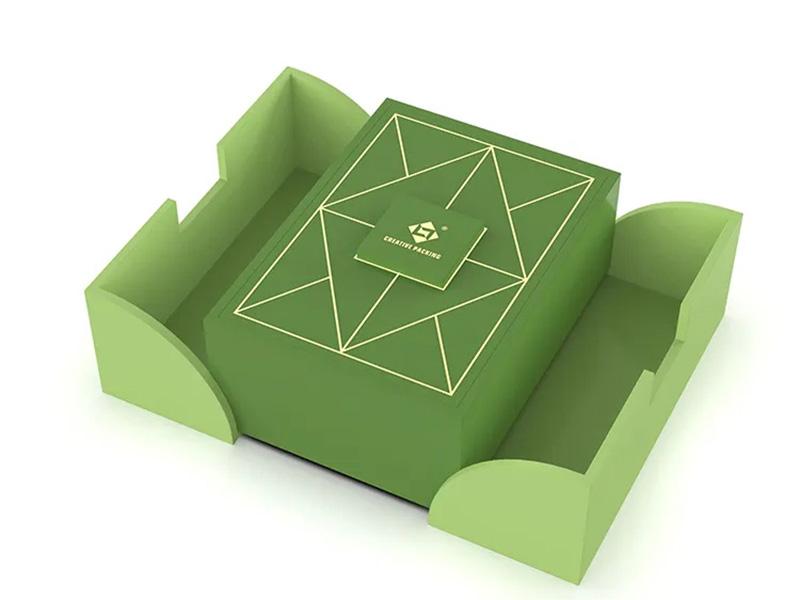 Customized Double Cover Green Perfume Box