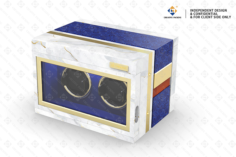 Creative Packing Watch Winder For Two Slots Automatic Watch Wooden Box Mabuchi Motor