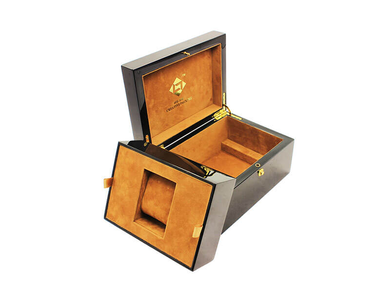 Collection classical black watch case storage